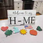 Welcome to My/Our Home - Seasonal Door Hanger, Family Welcome Sign With 7 Interchangeable Pieces - Gifts for Family, New Homeowners