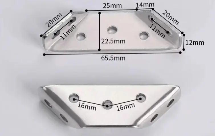 Size diagram of furniture connector