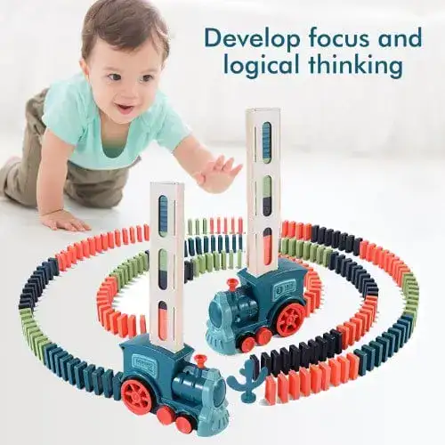 Kids playing with domino blocks
