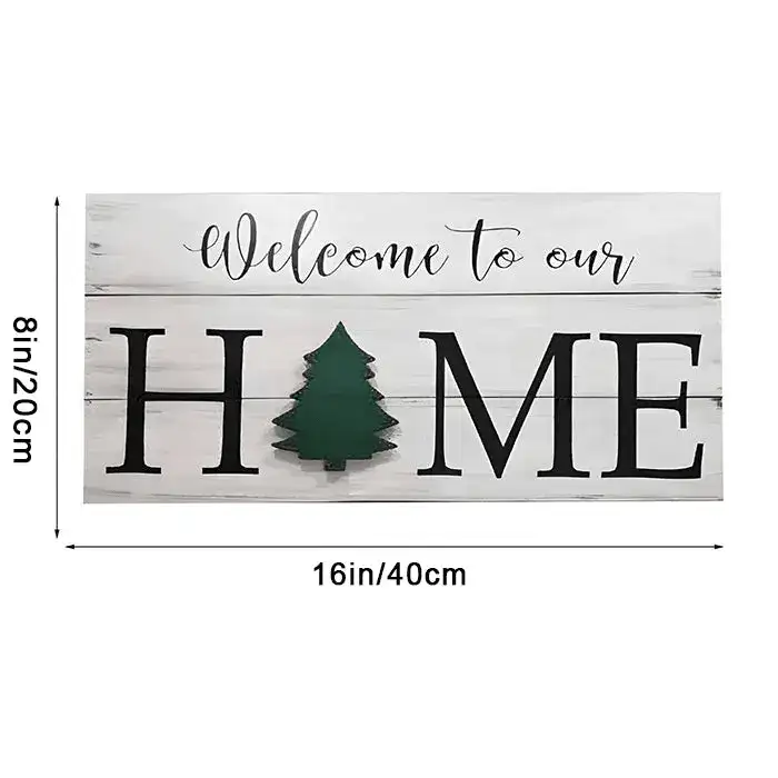 Decorative house sign with seasonal ornaments