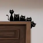 Metal Cat Door Topper – Reversible Decorative Cat Silhouette for Doors & Shelves