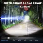 Outdoor LED Flashlight with COB Warning Light - Image 2