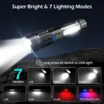 Outdoor LED Flashlight with COB Warning Light - Image 4