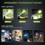 Outdoor LED Flashlight with COB Warning Light - Image 5